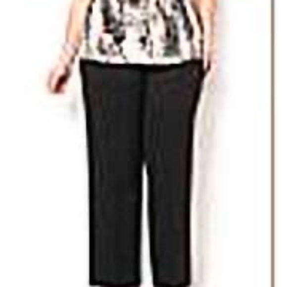 PANTS, PETITE CURVY FIT WIDE LEG, BLACK, SIZE 28P, PENNINGTONS, IN ORIGINAL BAG, - Picture 1 of 2